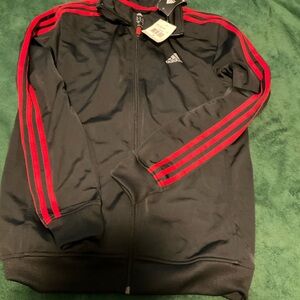 Adidas Black Jacket with Red Accents